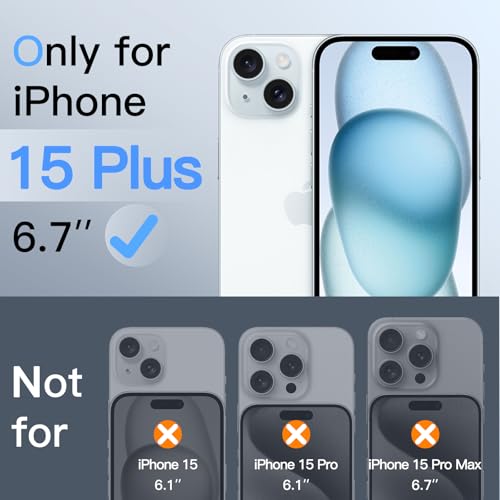 JETech 360° Privacy Screen Protector for iPhone 15 Plus, 2-Pack - size: iPhone 15 Plus