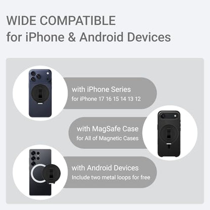 Grat 3 for Magsafe Magnetic Phone Grip Stand, Black - color: Stand-Black