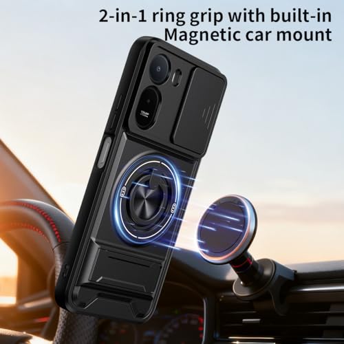 Compatible with REDMI A7 Pro 4G Case Cover,Compatible with Xiaomi Redmi A7 Pro 4G 25128RN17Y 25128RN17A 25128RN17L with Slide Camera Cover Phone Stand Protective Case Black - color: Black, size: Compatible with REDMI A7 Pro 4G