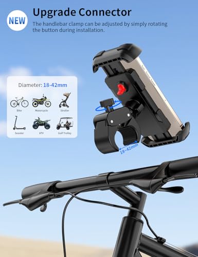 Bike Phone Holder, [Camera Friendly] Motorcycle Phone Mount for Scooter