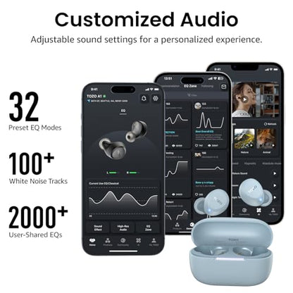 TOZO A1 Wireless Earbuds Bluetooth 5.3 Light Weight in Ear Headphones - color: Blue