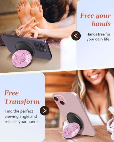 Magnetic Phone Grip, Cute Finger Grip Phone Stand, Blossom - color: Blossom