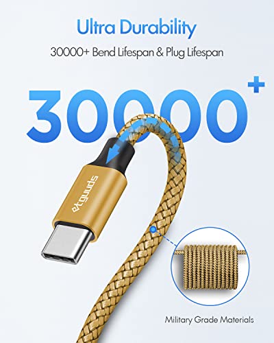 etguuds USB C to USB C Cable 6ft, 2-Pack 60W C to C Cable Fast Charging - color: Gold, size: 6ft