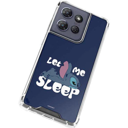 Skinit Clear Phone Case Compatible with Moto G Power 5G (2025) - Officially Licensed Disney Lilo and Stitch Let Me Sleep Design - color: Blue - STCHDS05