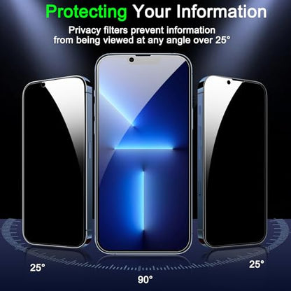 1 Pack for iPhone 13 Pro Privacy Screen Protector, Anti Spy Private Tempered Glass Film, 9H Hardness, Case Friendly - size: iPhone 13 Pro 6.1 Inch
