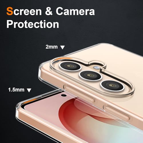 Silicone Clear for Samsung Galaxy S26 Plus Case,Thin with Comfort Grip | Soft Slim-Fit TPU Galaxy S26 Plus Phone Cover,Non-Slip,Shockproof Protection,Scrath-Resistant
