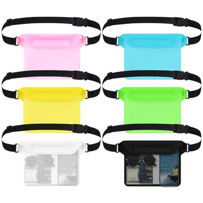 6 Pcs Waterproof Pouch Dry Bag Fanny Pack for Beach Swimming,Multicolor - color: Multicolor