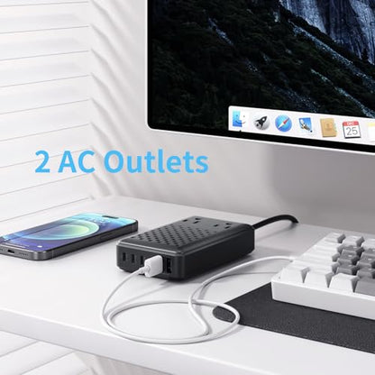 Charging Station 140W USB C Charger Block, Upgraded GaN III 8-in-1 Fast Charging Station Hub，PD 65W Laptop Charger Adapter Compatible with Compatible with MacBook Air/Pro,iPhone16/15,Galaxy S24 etc - color: Black PD 65W