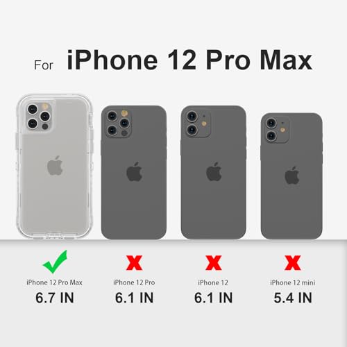 Follaroma for iPhone 12 Pro Max Case, 6.7 inch, Crystal Clear | Heavy Duty Shockproof Protection Phone Cases, Anti-Drop, Military Grade Dual Layer Transparent Rugged Protective Cover - color: Clear, size: iPhone 12 Pro Max 6.7‘’