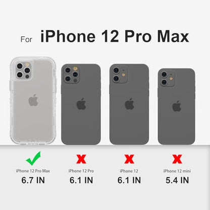 Follaroma for iPhone 12 Pro Max Case, Shockproof, Crystal Clear | Heavy Duty Shockproof Protection Phone Cases, Anti-Drop, Military Grade Dual Layer Transparent Rugged Protective Cover, 6.7" - color: Clear, size: iPhone 12 Pro Max 6.7‘’