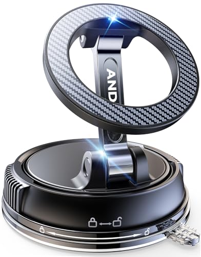 Compact Foldable Car Phone Holder for Magsafe [78+LBS Strongest Suction & 2400gf Strongest Magnetic] 360° Adjustable Car Phone Mount, Phone Holders for Your Car for iPhone 18-12 Pro Max (Carbon Fiber) - color: Carbon Fiber