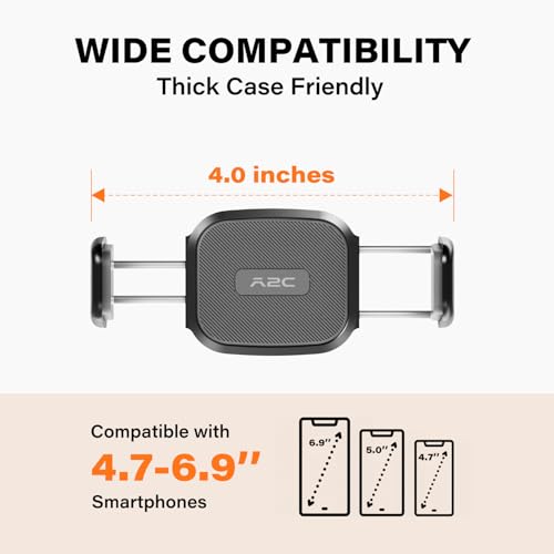 A2C Hand-Free Stroller Phone Holder, Adjustable Strap Fits 0.5-1.5 inches Handlebars, Universal Phone Mount for Gym Equipment,Treadmill, Peloton Exercise Bikes, Compatible with 4.7-6.9" Smartphones