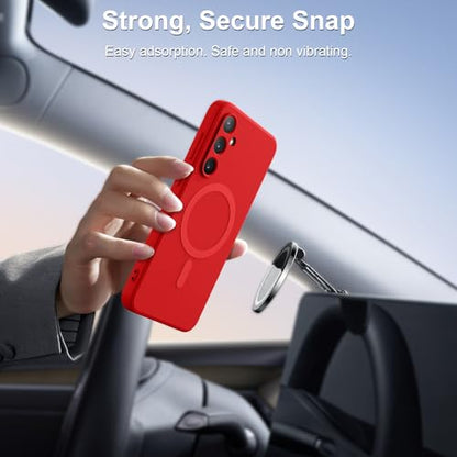 for Galaxy A15 5G Case,Magnetic,Wireless Charging,Slim Red | Soft TPU Silicone Cover Phone Case for Samsung Galaxy A15 5G,Red - color: Red