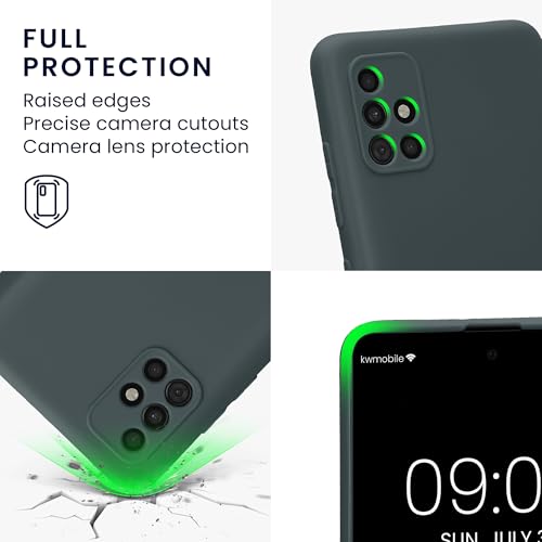 kwmobile Case Compatible with Samsung Galaxy A51 Case - Protective Slim TPU Phone Cover - Soft Matte Finish - Dark Slate - color: Dark Slate, size: Galaxy A51