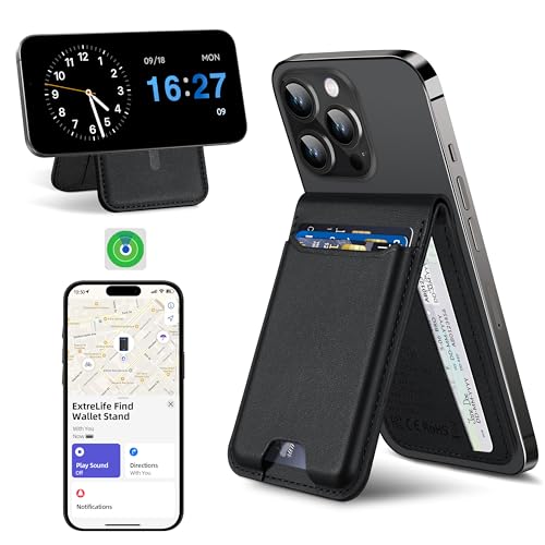 ExtreLife for Magsafe Wallet, Works with Apple Find My, 6 Cards Holder - color: Midnight Black