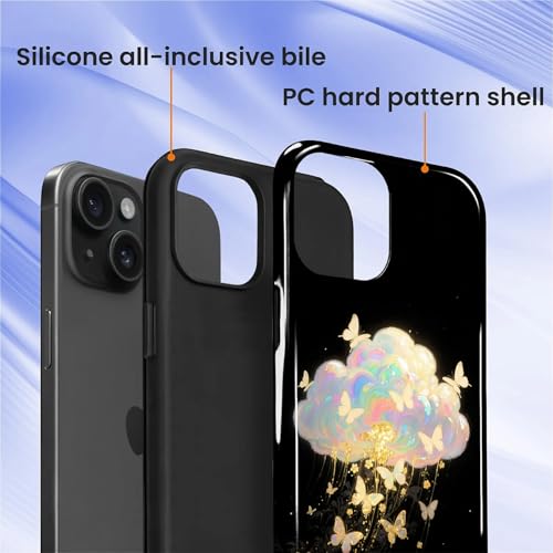 Case for iPhone 14 Plus, Shockproof Hybrid Protective Phone Case, Dual-Layer Drop Protection Anti-Scratch, Butterfly Cloud - color: Butterfly Cloud, size: iPhone 14 Plus