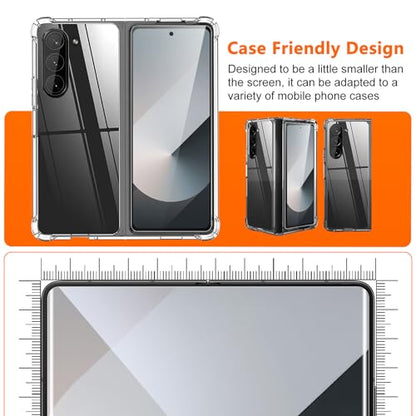 [2Set 6PCS] Screen Protector for Galaxy Z Fold 6, 2 Inner TPU Privacy Films + 2 Outer Tempered Glass + 2 Camera Lens Protecters with Positional Mouting Frame, No Creases, No Bubbles - size: Galaxy Z Fold 6