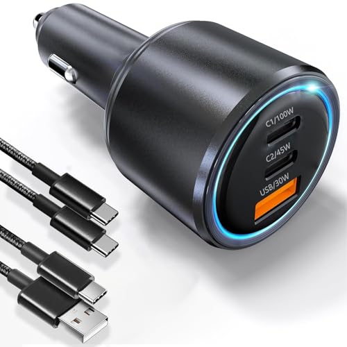 Bywulanda 175W USB C Car Charger, 3-Port Fast Car Charger for iPhone