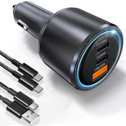 Bywulanda 175W USB C Car Charger, 3-Port Fast Car Charger for iPhone