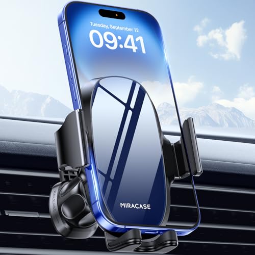 miracase Upgraded-2nd Generation Universal Phone Holders for Your Car, Hands Free Air Vent Car Phone Holder Mount Compatible with iPhone 16/15/14/13/12/11 Series and All Phones - style: Navy Blue