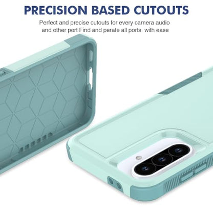for Samsung Galaxy A37 / Galaxy A36 5G / Galaxy A57 5G Case: Dual Layer Protective Heavy Duty Cell Phone Cover Shockproof Rugged with Screen Protector - Military Protection Bumper Tough, Green - color: Mint Green (PC) + Mint Green (TPU)