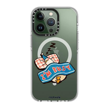 CASETiFY for iPhone 13 Pro Case - Impact Clear Compatible with MagSafe | Not Yellowing | 6.6 ft. 3x Military Grade Drop Protection | I'm so busy | Clear - color: I'm so busy, size: Iphone 13 Pro (6.1")