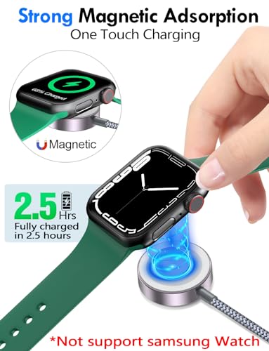 2Pack Travel Essentials for Apple Watch Charger,3-in-2 Multi Charging Cable - color: Gray, size: 2Pack-5 FT