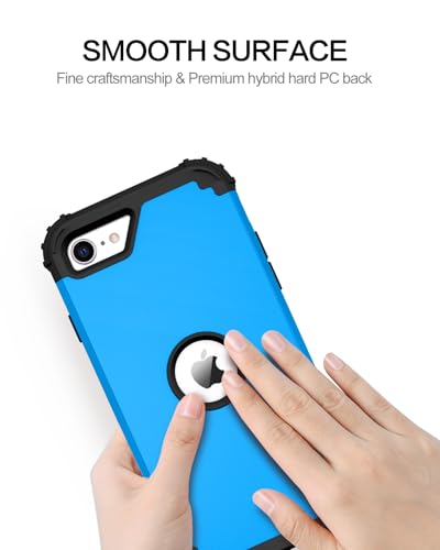 BENTOBEN for iPhone SE 2022 Case and iPhone SE 2020 Case, Heavy Duty 3 in 1 Full Body Rugged Shockproof Hybrid Hard PC Soft Rubber Case for iPhone SE 3rd/2nd Gen, Doder Blue/Black Design - color: Black/Doder Blue