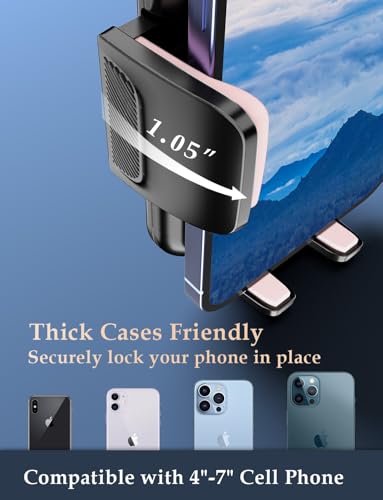 2026 Car Phone Holder [Never Blocking Vent] with Wide Clamp - color: Pink