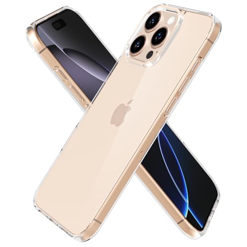 oakxco Clear Phone Case for iPhone 16 Pro Max Case, Thin Slim Transparent Hard Plastic Back & Soft Silicone Bumper, Cute Non Yellowing Hybrid Matte TPU Frame Protective Cover for Women, Crystal Clear - color: Clear, size: 16 Pro Max