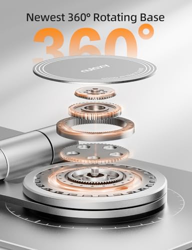 Nulaxy 360° Rotating Multi-Angle Adjustable Phone Stand, Silver - color: C-Silver