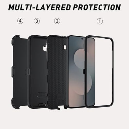 for Samsung Galaxy S25 FE 5G Case, Heavy Duty case,[Military Grade Protective ][Shockproof] [Dropproof] [Dust-Proof],(Black-Belt Clip) ﻿ - color: Black-Belt Clip