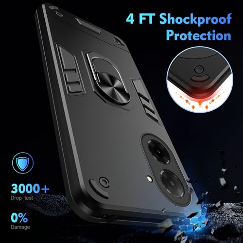 Compatible with Xiaomi Redmi A5 4G Case, Scratch Resistant Magnetism Kickstand for Poco C71 Phone Case Black - color: HY-GZS-black, size: Xiaomi Redmi A5 4G / POCO C71
