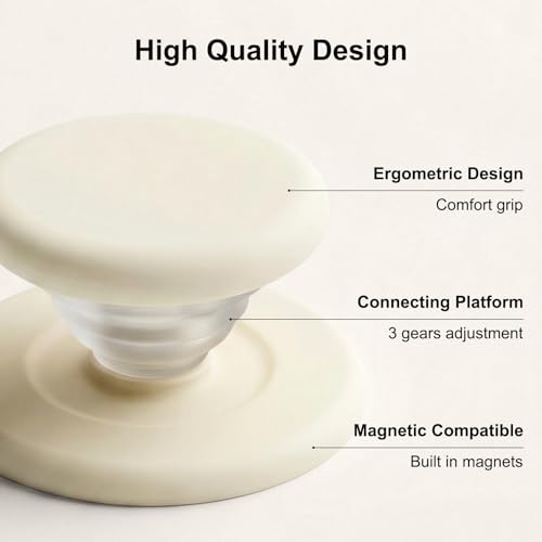 MOROCK Grip for Kindle with Kickstand and Magnetic Stand, Soft Silicone Magnetic Finger Grip for Kindle, iPhone and Smartphone, Cute Magnetic eReaders Holder, White - color: White
