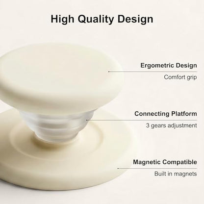MOROCK Grip for Kindle with Kickstand and Magnetic Stand, Soft Silicone Magnetic Finger Grip for Kindle, iPhone and Smartphone, Cute Magnetic eReaders Holder, White - color: White
