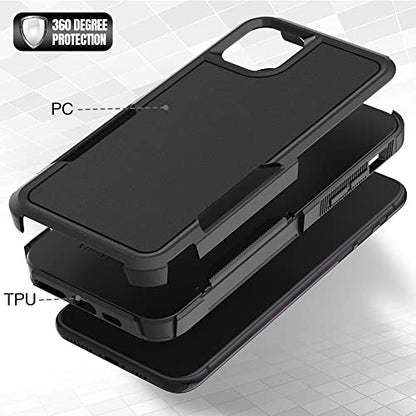 Heavy‑Duty Rugged Anti‑Drop Shockproof Protective Phone Case for iPhone 11, Durable Protective Shell, Black - color: Black, size: iPhone 11