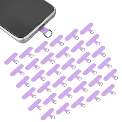 uxcell 36pcs Phone Tether Tab, Universal Phone Lanyard Patch t Shape Cell Phones Strap Replacement Part for Most Smartphone Cases, Light Purple - color: Light Purple