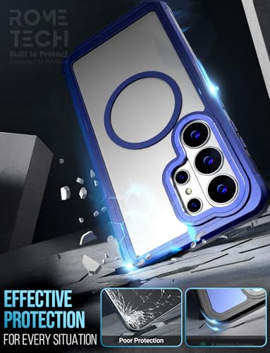 Designed for Samsung Galaxy S26 Ultra Case with Belt Clip Holster | Protective Cover with Strong Magnet Compatible with Magsafe - Blue - color: Blue
