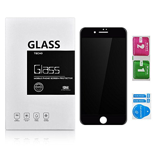 TECHO Privacy Screen Protector for iPhone SE 2022/2020 iPhone 8 7 6s 6, Anti Spy 9H Tempered Glass, Edge to Edge Full Cover Screen Protector [Anti-Fingerprint] [Bubble Free] [Full Coverage] (Black) - color: Black