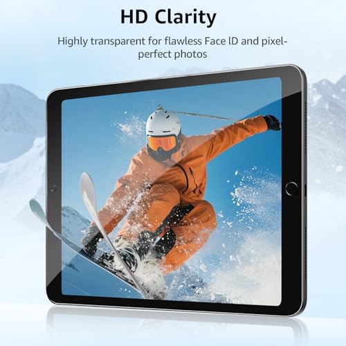 2-Pack Glass Screen Protector for iPad 10.2-in.(9th 8th 7th Gen) Military Shatterproof, 9H+ Hardness, Auto-Alignment Frame, Anti-Fingerprint, HD Clear, Scratch Resistant - size: iPad 10.2-in.(9th/8th/7th Gen)