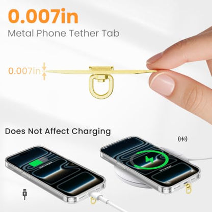 COCASES Metal Phone Tether, Phone Lanyard Tab Universal Phone Lanyard Patch - color: Gold