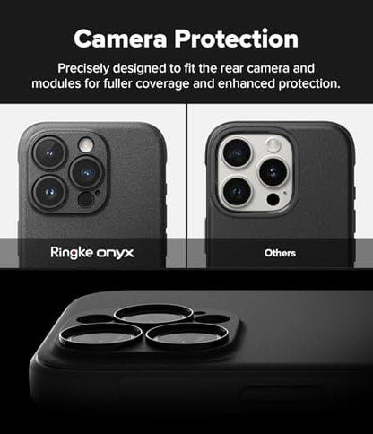 Ringke Onyx for iPhone 15 Pro Max Case, [Compatible with MagSafe] Oil & Dirt Resistant, Individual Lens Covers for Cameras, Non-Slip Enhanced Grip Lightweight Cover - Magnetic Black | Compatible with MagSafe, Anti-Fingerprint, Slim & Lightweight, Full-Cov