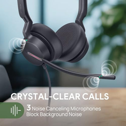 Yealink UH46 Wired Headset,USB-C/A,3-Mic AI Noise Cancelling,Inline Control