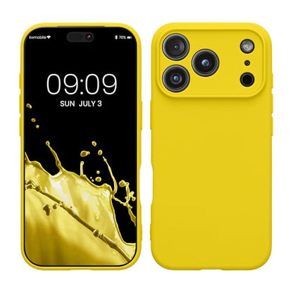 kwmobile Case Compatible with Apple iPhone 17 Pro Case - Protective Slim TPU Phone Cover - Soft Matte Finish - Radiant Yellow - color: Radiant Yellow, size: iPhone 17 Pro