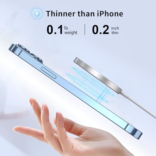 for MagSafe Charger, Magnetic Wireless Charging Pad for iPhone 17/17 Pro/17 Pro Max/Air/16 15 14 13 12 Pro Max Plus mini/AirPods 2 3 Pro, Strong Magnet, Aluminum Alloy, USB-C/A Ports(Silver) - color: Silver