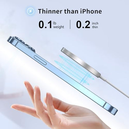 for MagSafe Charger, Magnetic Wireless Charging Pad for iPhone 17/17 Pro/17 Pro Max/Air/16 15 14 13 12 Pro Max Plus mini/AirPods 2 3 Pro, Strong Magnet, Aluminum Alloy, USB-C/A Ports(Silver) - color: Silver