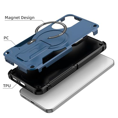 for Galaxy A37/A36-5G Case Military-Grade Dropproof Phone/Invisible Kickstand with MagSafe/HD Screen Protector, Protective Magnetic Phone Cover for Samsung Galaxy A37 4G/5G&A36 5G (Blue) - color: Blue