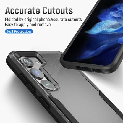 for Samsung Galaxy S23 Case with HD Screen Protector, Dual Layer Military Grade Drop Tested, Heavy Duty Rugged Shockproof Non-Slip Outdoor Protective Cover, Black - color: Black