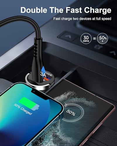AILKIN iPhone 16 15Pro Max Car Charger USB C for Automobile Cigarette Lighter Adapter USB-C, 30w Super Fast USBC Car Charger with Pd C to C Cable Charging for Apple & Android Samsung Galaxy A15 5G S24
