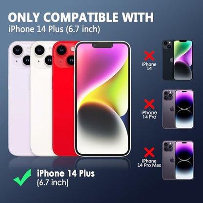 FanTEK Phone Case Compatible with iPhone 14 Plus Case, Anti-Scratch & Fingerprint Phone Case Protective Cover, Matte Black - size: iPhone 14 Plus